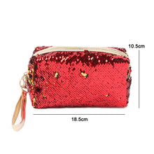 Load image into Gallery viewer, Travel Portable Sequined Anise Cosmetics Tote Storage Bag, Red, Black, Pink, Rose Red, Royal Blue, Gold, Rose Gold