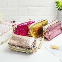Load image into Gallery viewer, Travel Portable Sequined Anise Cosmetics Tote Storage Bag, Red, Black, Pink, Rose Red, Royal Blue, Gold, Rose Gold