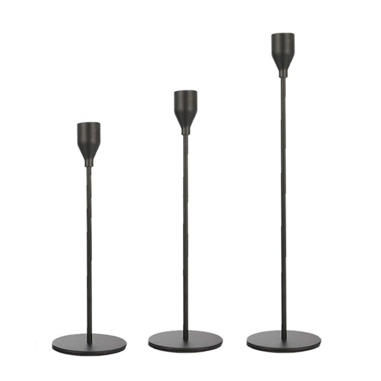 3 PCS / Set Home Decoration Wedding Wrought Iron Candle Holder, Style:, 3 PCS / Set Thick Bottom (Black), 3 PCS / Set Thick Bottom (Gold), 3 PCS / Set Thick Bottom (Rose Red), 3 PCS / Set Thick Bottom (Silver), 3 PCS / Set Thin Bottom (Black)          ...