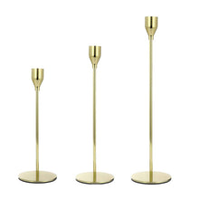 Load image into Gallery viewer, 3 PCS / Set Home Decoration Wedding Wrought Iron Candle Holder, Style:, 3 PCS / Set Thick Bottom (Black), 3 PCS / Set Thick Bottom (Gold), 3 PCS / Set Thick Bottom (Rose Red), 3 PCS / Set Thick Bottom (Silver), 3 PCS / Set Thin Bottom (Black)          ...