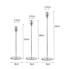 Load image into Gallery viewer, 3 PCS / Set Home Decoration Wedding Wrought Iron Candle Holder, Style:, 3 PCS / Set Thin Bottom (Silver), 3 PCS / Set Thin Bottom (Gold), 3 PCS / Set Thick Bottom (Black), 3 PCS / Set Thick Bottom (Gold), 3 PCS / Set Thick Bottom (Rose Red)            ...