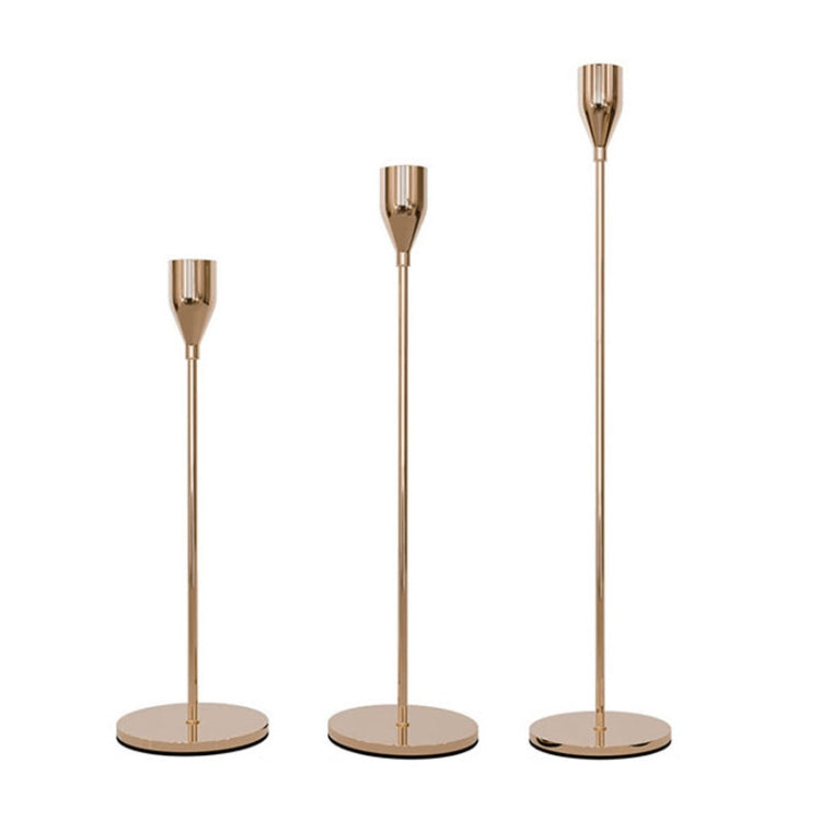 3 PCS / Set Home Decoration Wedding Wrought Iron Candle Holder, Style:, 3 PCS / Set Thick Bottom (Black), 3 PCS / Set Thick Bottom (Gold), 3 PCS / Set Thick Bottom (Rose Red), 3 PCS / Set Thick Bottom (Silver), 3 PCS / Set Thin Bottom (Black)          ...
