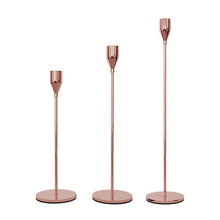Load image into Gallery viewer, 3 PCS / Set Home Decoration Wedding Wrought Iron Candle Holder, Style:, 3 PCS / Set Thick Bottom (Black), 3 PCS / Set Thick Bottom (Gold), 3 PCS / Set Thick Bottom (Rose Red), 3 PCS / Set Thick Bottom (Silver), 3 PCS / Set Thin Bottom (Black)          ...