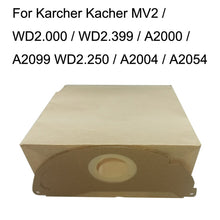 Load image into Gallery viewer, 5PCS Paper Bag Waste for Karcher WD2250 / A2004 / A2054 / MV2 Vacuum Cleaner Accessories, For Karcher WD2250 / A2004 / A2054 / MV2