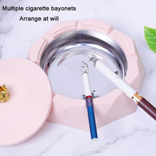 Load image into Gallery viewer, Stainless Steel Liner Ashtray With Cover Crown Home Decoration, Pink, Dark Green