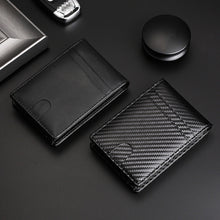 Load image into Gallery viewer, Tracker RFID Card Holder Leather Men Wallet for AirTag 2nd Gen / AirTag 1st Gen, Carbon Fiber, Plain Weave