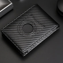 Load image into Gallery viewer, Tracker RFID Card Holder Leather Men Wallet for AirTag 2nd Gen / AirTag 1st Gen, Carbon Fiber, Plain Weave