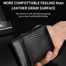 Load image into Gallery viewer, Tracker RFID Card Holder Leather Men Wallet for AirTag 2nd Gen / AirTag 1st Gen, Carbon Fiber, Plain Weave