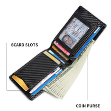 Load image into Gallery viewer, Tracker RFID Card Holder Leather Men Wallet for AirTag 2nd Gen / AirTag 1st Gen, Carbon Fiber, Plain Weave
