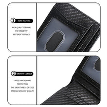 Load image into Gallery viewer, Tracker RFID Card Holder Leather Men Wallet for AirTag 2nd Gen / AirTag 1st Gen, Carbon Fiber, Plain Weave