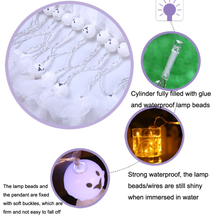 LED Halloween Decoration Luminous Cloth Ghost Ornament String Light, 1.5m 10 Lights, 3m 20 Lights, 6m 40 Lights