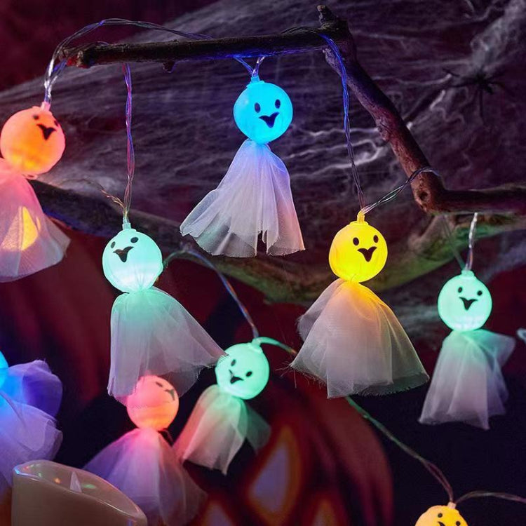 LED Halloween Decoration Luminous Cloth Ghost Ornament String Light, 1.5m 10 Lights, 3m 20 Lights, 6m 40 Lights
