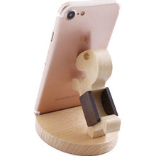 Load image into Gallery viewer, Wooden Mobile Phone Bracket Beech Lazy Mobile Phone Holder,Style:, Pony, Kung Fu, Staunch, Little Deer With Antlers, Elephants, Puppy, Golden Retriever, Piggy