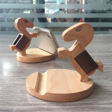 Load image into Gallery viewer, Wooden Mobile Phone Bracket Beech Lazy Mobile Phone Holder,Style:, Pony, Kung Fu, Staunch, Little Deer With Antlers, Elephants, Puppy, Golden Retriever, Piggy