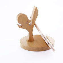 Load image into Gallery viewer, Wooden Mobile Phone Bracket Beech Lazy Mobile Phone Holder,Style:, Pony, Kung Fu, Staunch, Little Deer With Antlers, Elephants, Puppy, Golden Retriever, Piggy