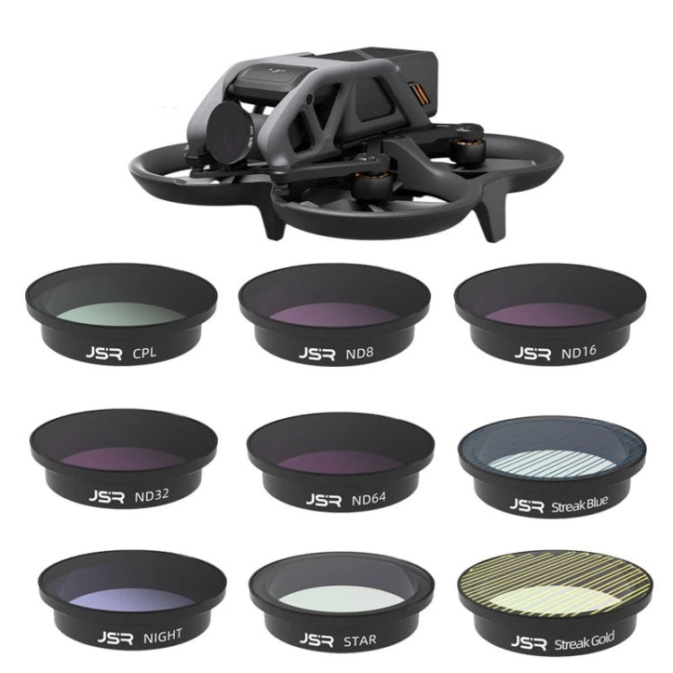 JSR  Drone Filter Lens Filter For DJI Avata,Style:, MCUV, CPL, ND8, ND16, ND32, ND64, ND8-PL, ND16PL, ND32PL, ND64PL, Anti-light Harm, Star, Brushed Gold, Brushed Blue, CPL+ND8+ND16, 4-in-1 (ND), 4-in-1 (NDPL), 6 In 1, 9 In 1