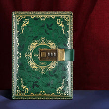 Load image into Gallery viewer, B6 PU Leather Retro Password Book With Lock Diary Hand Book, Blue, Purple, Wine Red, Brown, Green