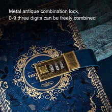 Load image into Gallery viewer, B6 PU Leather Retro Password Book With Lock Diary Hand Book, Blue, Purple, Wine Red, Brown, Green