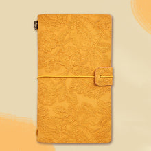 Load image into Gallery viewer, A6  Retro Lace Carved Girls Hand Ledger Diary With 3 Separate Inner Pages, Dark Green, Pink, Bright Orange, Oats, Beige