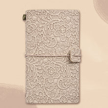 Load image into Gallery viewer, A6  Retro Lace Carved Girls Hand Ledger Diary With 3 Separate Inner Pages, Dark Green, Pink, Bright Orange, Oats, Beige