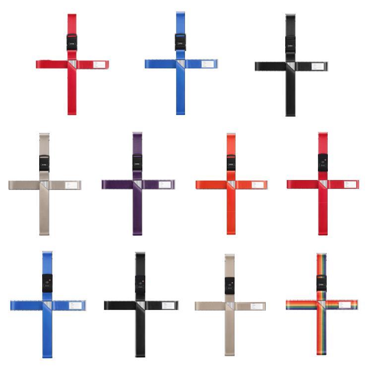 Luggage Reinforcement Straps Fixed Protective Rope With Combination Lock, Red, Blue, Black, Khaki, Purple, Orange, Customs Lock Red, Customs Lock Blue, Customs Lock Black, Customs Lock Khaki, Rainbow