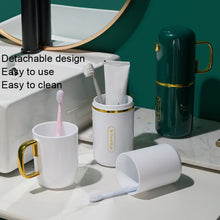 Load image into Gallery viewer, JM043 Home Mouthwash Cup Set Couple Convenient Travel Toothbrush Box, Style:, 2 Cups Dark Green, 2 Cups Black, 2 Cups White, 3 Cups Dark Green, 3 Cups Black, 3 Cups White