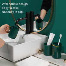Load image into Gallery viewer, JM043 Home Mouthwash Cup Set Couple Convenient Travel Toothbrush Box, Style:, 2 Cups Dark Green, 2 Cups Black, 2 Cups White, 3 Cups Dark Green, 3 Cups Black, 3 Cups White