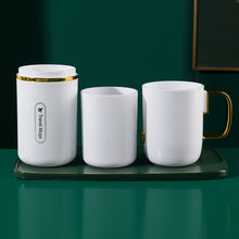 Load image into Gallery viewer, JM043 Home Mouthwash Cup Set Couple Convenient Travel Toothbrush Box, Style:, 2 Cups Dark Green, 2 Cups Black, 2 Cups White, 3 Cups Dark Green, 3 Cups Black, 3 Cups White