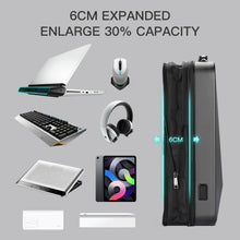 Load image into Gallery viewer, Bopai 61-93318A Hard Shell Waterproof and Expandable Backpack with USB Charging Hole, Spec:, Regular (Silver), Password (Silver), Regular (Black), Password (Black)