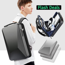Load image into Gallery viewer, Bopai 61-93318A Hard Shell Waterproof and Expandable Backpack with USB Charging Hole, Spec:, Regular (Silver), Password (Silver), Regular (Black), Password (Black)