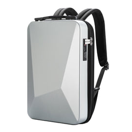Bopai 61-93318A Hard Shell Waterproof and Expandable Backpack with USB Charging Hole, Spec:, Regular (Silver), Password (Silver), Regular (Black), Password (Black)