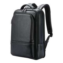 Bopai 61-70111 Cowhide Multi-compartment Waterproof Anti-theft Backpack with USB Charging Hole, 61-70111