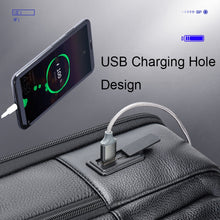 Load image into Gallery viewer, Bopai 61-70111 Cowhide Multi-compartment Waterproof Anti-theft Backpack with USB Charging Hole, 61-70111