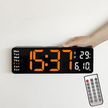 Load image into Gallery viewer, 6629 13 Inch Multifunctional LED Living Room Large Screen Wall Clock, 13 Inch Black Shell Orange Light, 13 Inch Black Shell Green Light, 13 Inch Black Shell Red Light, 13 Inch White Shell Orange Light, 13 Inch White Shell Green Light                   ...