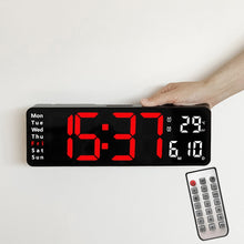 Load image into Gallery viewer, 6629 13 Inch Multifunctional LED Living Room Large Screen Wall Clock, 13 Inch Black Shell Orange Light, 13 Inch Black Shell Green Light, 13 Inch Black Shell Red Light, 13 Inch White Shell Orange Light, 13 Inch White Shell Green Light                   ...