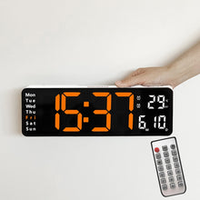 Load image into Gallery viewer, 6629 13 Inch Multifunctional LED Living Room Large Screen Wall Clock, 13 Inch Black Shell Orange Light, 13 Inch Black Shell Green Light, 13 Inch Black Shell Red Light, 13 Inch White Shell Orange Light, 13 Inch White Shell Green Light                   ...