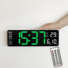 Load image into Gallery viewer, 6629 13 Inch Multifunctional LED Living Room Large Screen Wall Clock, 13 Inch Black Shell Orange Light, 13 Inch Black Shell Green Light, 13 Inch Black Shell Red Light, 13 Inch White Shell Orange Light, 13 Inch White Shell Green Light                   ...