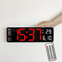 Load image into Gallery viewer, 6629 13 Inch Multifunctional LED Living Room Large Screen Wall Clock, 13 Inch Black Shell Orange Light, 13 Inch Black Shell Green Light, 13 Inch Black Shell Red Light, 13 Inch White Shell Orange Light, 13 Inch White Shell Green Light                   ...