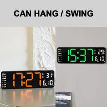 Load image into Gallery viewer, 6629 13 Inch Multifunctional LED Living Room Large Screen Wall Clock, 13 Inch Black Shell Orange Light, 13 Inch Black Shell Green Light, 13 Inch Black Shell Red Light, 13 Inch White Shell Orange Light, 13 Inch White Shell Green Light                   ...