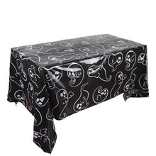 Load image into Gallery viewer, Christmas Halloween Party Event Decoration Tablecloth, Orange Pumpkin, Black Pumpkin, Black Ghost, Gray Bat, Green Pumpkin, Purple Spider, Red Snowman, Geometry, Blue Snowman, Green Biscuits