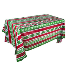 Load image into Gallery viewer, Christmas Halloween Party Event Decoration Tablecloth, Orange Pumpkin, Black Pumpkin, Black Ghost, Gray Bat, Green Pumpkin, Purple Spider, Red Snowman, Geometry, Blue Snowman, Green Biscuits