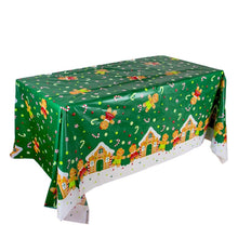 Load image into Gallery viewer, Christmas Halloween Party Event Decoration Tablecloth, Orange Pumpkin, Black Pumpkin, Black Ghost, Gray Bat, Green Pumpkin, Purple Spider, Red Snowman, Geometry, Blue Snowman, Green Biscuits