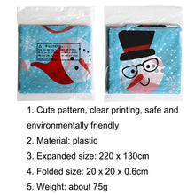 Load image into Gallery viewer, Christmas Halloween Party Event Decoration Tablecloth, Orange Pumpkin, Black Pumpkin, Black Ghost, Gray Bat, Green Pumpkin, Purple Spider, Red Snowman, Geometry, Blue Snowman, Green Biscuits