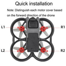 Load image into Gallery viewer, 4 PCS / Set Sunnylife AT-MD475 Dust-proof Waterproof Aluminum Alloy Motor Cover For DJI Avata, Red, Black