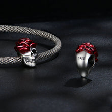 Load image into Gallery viewer, SCC2403 Halloween Rose Skull Skeleton Pearl 925 Silver Bracelet Accessories, SCC2403