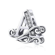 Load image into Gallery viewer, BSC030 26 Letters DIY Bracelet Beaded Accessories Zircon Silver Beads, Style:, A, B, C, D, E, F, G, H, I, J, K, L, M, N, O, P, Q, R, S, T, U, V, W, X, Y, Z