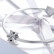 Load image into Gallery viewer, BSC030 26 Letters DIY Bracelet Beaded Accessories Zircon Silver Beads, Style:, A, B, C, D, E, F, G, H, I, J, K, L, M, N, O, P, Q, R, S, T, U, V, W, X, Y, Z