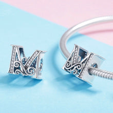 Load image into Gallery viewer, BSC030 26 Letters DIY Bracelet Beaded Accessories Zircon Silver Beads, Style:, A, B, C, D, E, F, G, H, I, J, K, L, M, N, O, P, Q, R, S, T, U, V, W, X, Y, Z