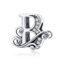 Load image into Gallery viewer, BSC030 26 Letters DIY Bracelet Beaded Accessories Zircon Silver Beads, Style:, A, B, C, D, E, F, G, H, I, J, K, L, M, N, O, P, Q, R, S, T, U, V, W, X, Y, Z