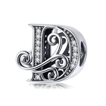 Load image into Gallery viewer, BSC030 26 Letters DIY Bracelet Beaded Accessories Zircon Silver Beads, Style:, A, B, C, D, E, F, G, H, I, J, K, L, M, N, O, P, Q, R, S, T, U, V, W, X, Y, Z